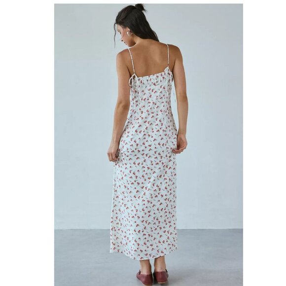 Floral Maxi Dress in White and Red - Picture 2 of 5